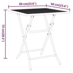 Greatstore Vrtna miza 60x60x72 cm ekspandirana kovinska mreža antracit