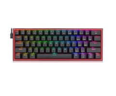 Redragon K617 Fizz gaming tipkovnica, žična, mehanska, modra stikala