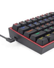 Redragon K617 Fizz gaming tipkovnica, žična, mehanska, modra stikala