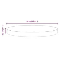 Vidaxl Mizna plošča rjava Ø30x2,5 cm trdna borovina