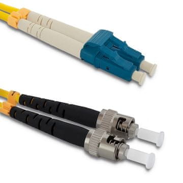 Qoltec optični patchcord LC/UPC - ST/UPC | enomodni | 9/125 | G652D | dupleks | 2 m