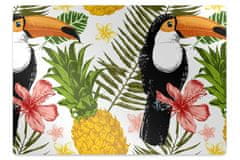 Decormat Podloga za pisarniški stol Toucan in ananas 120x90 cm 