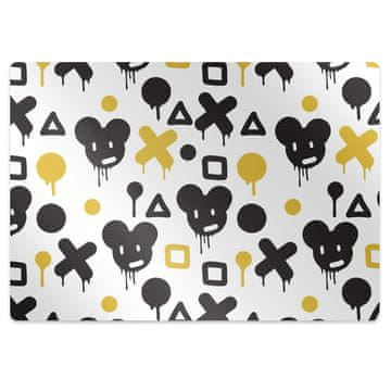 Decormat Podloga za pisalni stol Graffiti black and yellow