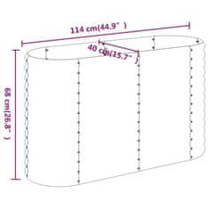 Vidaxl Visoka greda iz prašno premazanega jekla 114x40x68 cm antracit