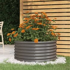 Vidaxl Visoka greda iz cinkanega jekla 80x80x36 cm siva