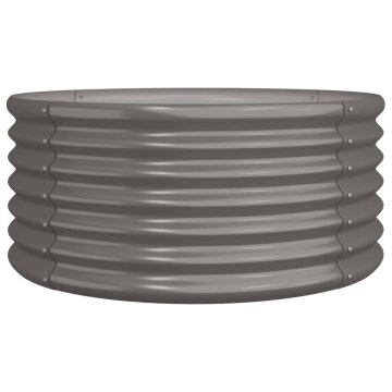 Vidaxl Visoka greda iz cinkanega jekla 80x80x36 cm siva