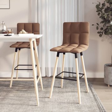 Vidaxl Barski stoli, 2 kosa, taupe, oblazinjeni s tkanino