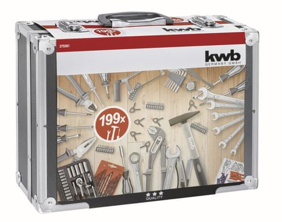 KWB 199-delni set orodja v aluminijskem kovčku (49375561) - odprta embalaža