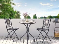 Beliani Komplet 2 kovinskih vrtnih stolov črne barve CARIATI