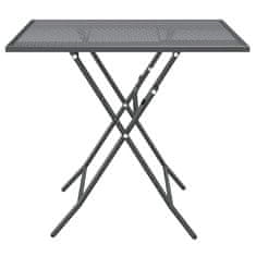 Vidaxl Vrtna miza 80x80x72 cm ekspandirana kovinska mreža antracit