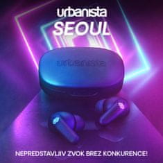 Urbanista Seoul slušalke, Bluetooth, TWS, do 32 ur predvajanja, upravljanje na dotik, brezžično polnjenje, črne
