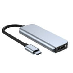 Tech-protect V2 HUB adapter 2x USB / USB-C / HDMI, siva