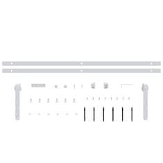 Vidaxl Mini komplet za drsna hlevska vrata iz jekla bel 183 cm