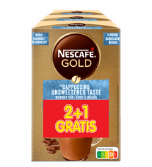 NESCAFÉ Cappuccino, manj sladkan okus, 125 g, 2 +1 GRATIS
