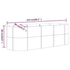 Vidaxl Visoka greda iz prašno premazanega jekla 224x80x68 cm siva