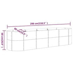 Vidaxl Visoka greda iz prašno premazanega jekla 296x80x68 cm antracit