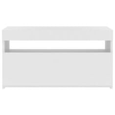 Vidaxl TV omarica z LED lučkami visok sijaj bela 75x35x40 cm