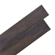 Greatstore Samolepilne PVC talne plošče 5,21 m2 2 mm temno rjave barve