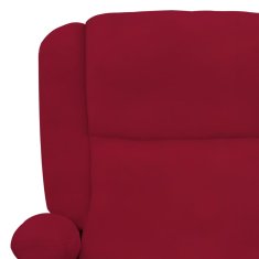 Vidaxl Električni masažni stol vinsko rdeče žamet