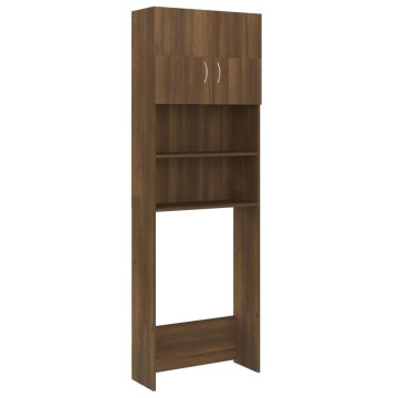 Vidaxl Omara za pralni stroj rjavi hrast 64x25,5x190 cm