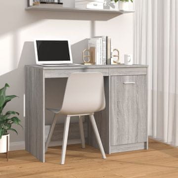 Vidaxl vidaXL Pisalna miza, siva sonoma hrastova, 100x50x76 cm, material na osnovi lesa