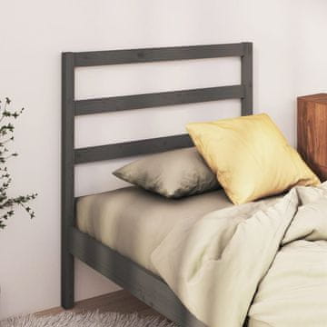Vidaxl vidaXL Vzglavje postelje, sivo, 96x4x100 cm, masiven borov les