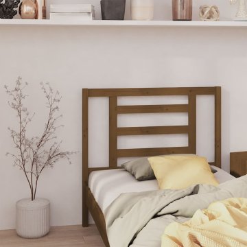 Vidaxl Posteljno vzglavje medeno rjavo 96x4x100 cm trdna borovina