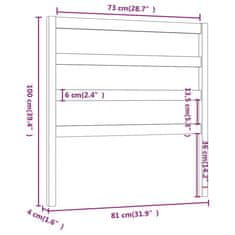 Vidaxl Posteljno vzglavje črno 81x4x100 cm trdna borovina