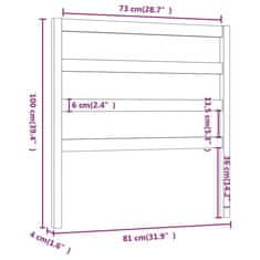 shumee Posteljno vzglavje medeno rjavo 81x4x100 cm trdna borovina