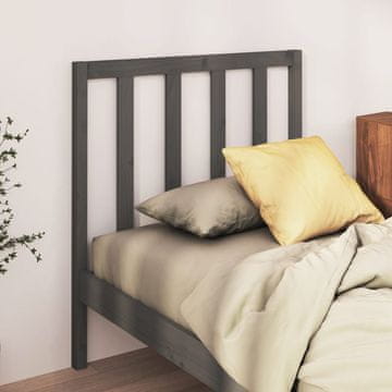 Vidaxl vidaXL Vzglavje postelje, sivo, 96x4x100 cm, masiven borov les