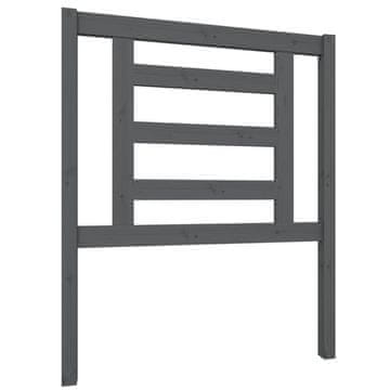 Vidaxl Posteljno vzglavje sivo 81x4x100 cm trdna borovina