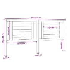 Vidaxl Posteljno vzglavje medeno rjavo 186x4x100 cm trdna borovina