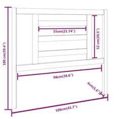 Vidaxl Posteljno vzglavje medeno rjavo 106x4x100 cm trdna borovina