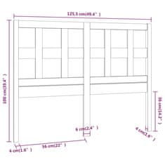 Vidaxl Posteljno vzglavje 125,5x4x100 cm trdna borovina