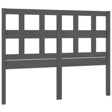 Vidaxl Posteljno vzglavje sivo 145,5x4x100 cm trdna borovina
