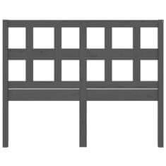 Vidaxl Posteljno vzglavje sivo 125,5x4x100 cm trdna borovina