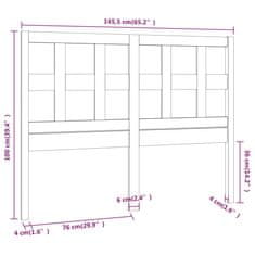 Vidaxl Posteljno vzglavje 165,5x4x100 cm trdna borovina