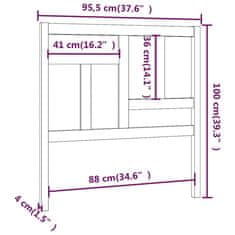 Vidaxl Posteljno vzglavje medeno rjavo 95,5x4x100 cm trdna borovina