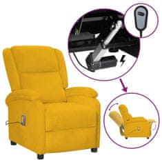 Vidaxl Električni masažni stol rumeno žamet