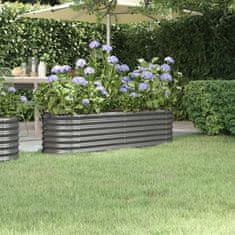 Vidaxl Visoka greda iz prašno premazanega jekla 152x40x36 cm siva