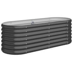 Vidaxl Vrtni lonec, prašno lakirano jeklo 114x40x36 cm, antracit