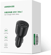 Ugreen avto polnilec, 69 W, USB-C, črn (20467)