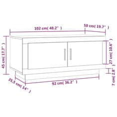 Vidaxl Klubska mizica sonoma hrast 102x50x45 cm konstruiran les