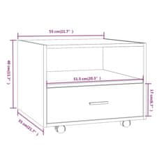 Vidaxl Klubska mizica bela 55x55x40 cm konstruiran les