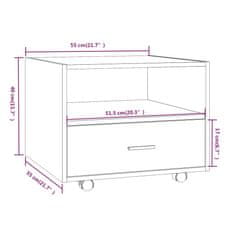 Vidaxl Miza za kavo, hrast sonoma, 102x55x42, material na osnovi lesa