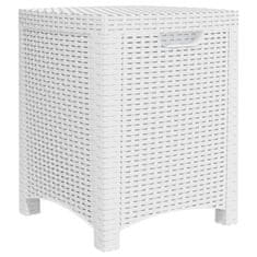 Vidaxl Vrtna škatla 39x39x46 cm PP ratan bela