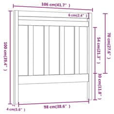 Vidaxl Posteljno vzglavje črno 106x4x100 cm trdna borovina