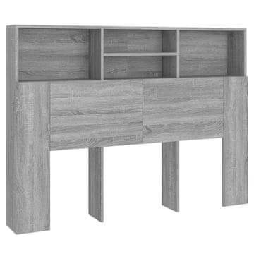 Vidaxl Vzglavna omarica siva sonoma 140x19x103,5 cm