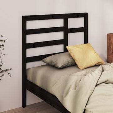 Vidaxl vidaXL Vzglavje postelje črno 96x4x104 cm masivni borov les