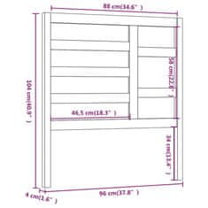 Vidaxl Posteljno vzglavje 96x4x104 cm trdna borovina